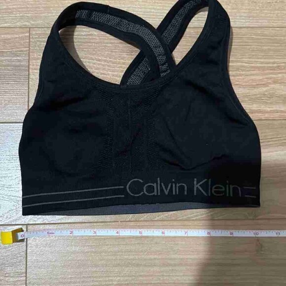 CalvinKlein Performance Seamless Impact Sports Bra Grey/Black Reversible sizexs - Picture 5 of 6